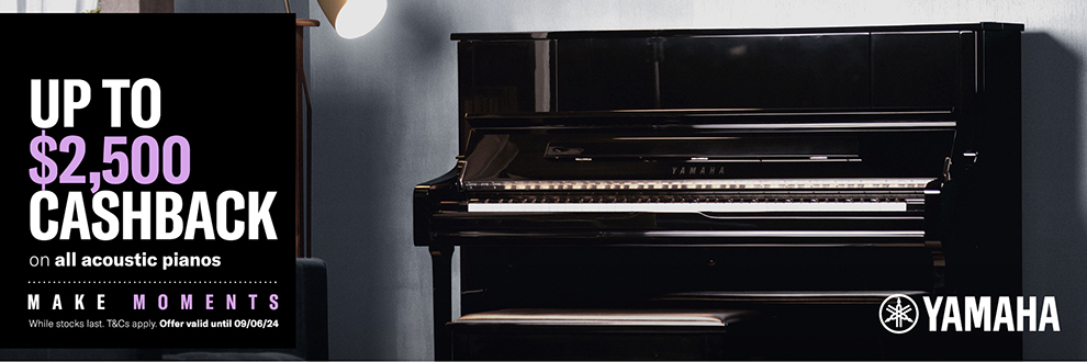 Up to $2500 cashback on ALL Acoustic Pianos